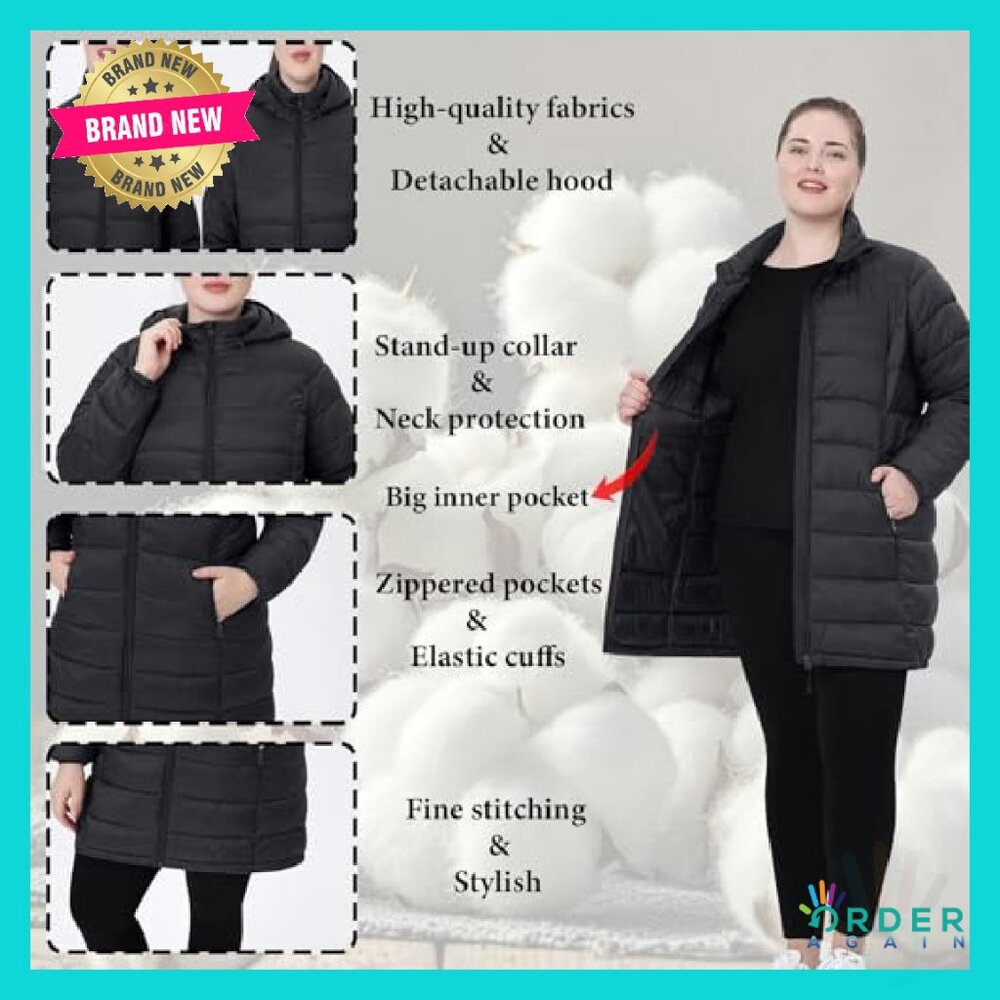 Plus Size Packable Puffer Jacket Lightweight Wate… - image 5